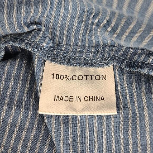 LOYAL HANA BLUSH BLUE SHORT-SLEEVE NURSING SHIRT – 100% COTTON, SIZE SMALL - Picture 8 of 10